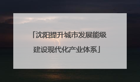 沈阳提升城市发展能级 建设现代化产业体系