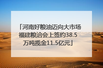 河南好粮油迈向大市场 福建粮洽会上签约38.5万吨揽金11.5亿元