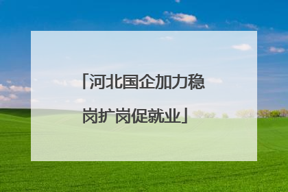 河北国企加力稳岗扩岗促就业