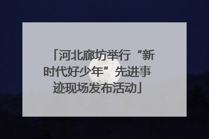 河北廊坊举行“新时代好少年”先进事迹现场发布活动