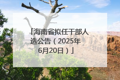 海南省拟任干部人选公告（2025年6月20日）