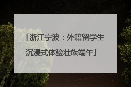 浙江宁波：外籍留学生沉浸式体验壮族端午