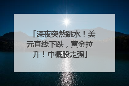 深夜突然跳水！美元直线下跌，黄金拉升！中概股走强