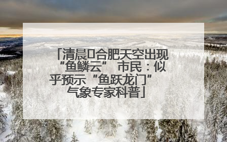 清晨﻿合肥天空出现“鱼鳞云” 市民：似乎预示“鱼跃龙门” 气象专家科普