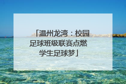 温州龙湾：校园足球班级联赛点燃学生足球梦