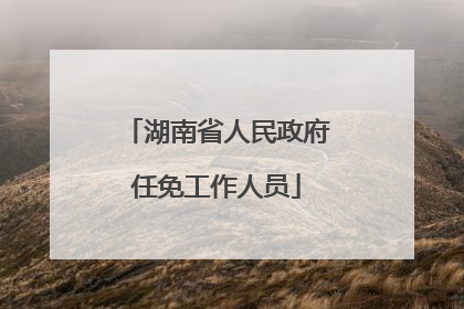 湖南省人民政府任免工作人员