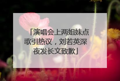 演唱会上两姐妹点歌引热议，刘若英深夜发长文致歉
