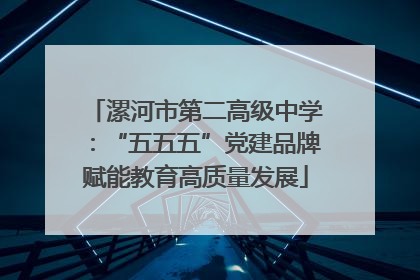 漯河市第二高级中学：“五五五”党建品牌赋能教育高质量发展
