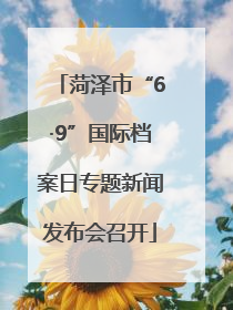 菏泽市“6·9”国际档案日专题新闻发布会召开