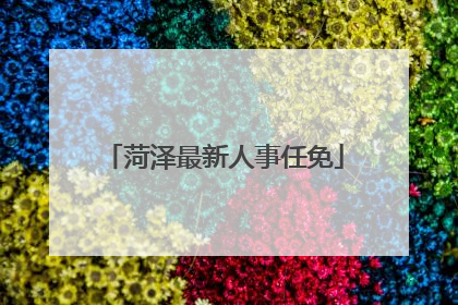 菏泽最新人事任免