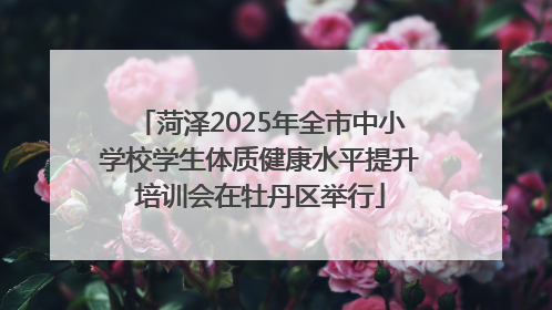 菏泽2025年全市中小学校学生体质健康水平提升培训会在牡丹区举行
