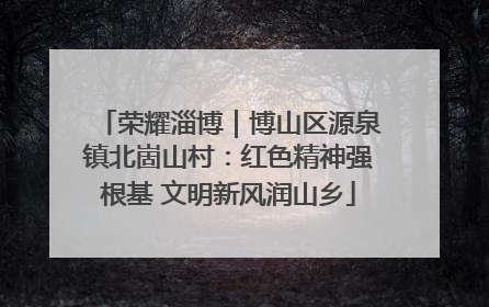 荣耀淄博｜博山区源泉镇北崮山村：红色精神强根基 文明新风润山乡