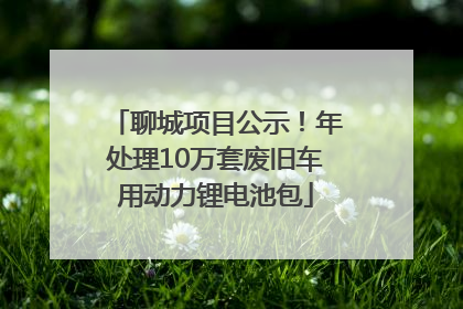 聊城项目公示！年处理10万套废旧车用动力锂电池包