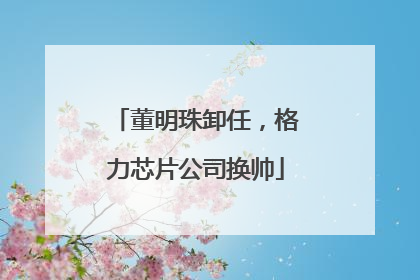 董明珠卸任，格力芯片公司换帅