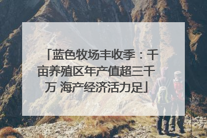 蓝色牧场丰收季：千亩养殖区年产值超三千万 海产经济活力足
