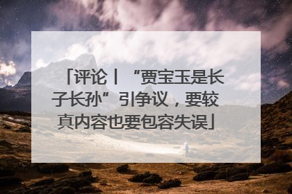 评论丨“贾宝玉是长子长孙”引争议，要较真内容也要包容失误
