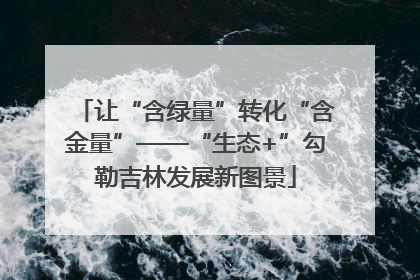 让“含绿量”转化“含金量”——“生态+”勾勒吉林发展新图景