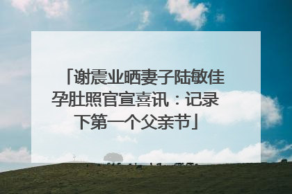 谢震业晒妻子陆敏佳孕肚照官宣喜讯：记录下第一个父亲节