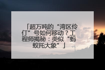 超万吨的“湾区伶仃”号如何移动？工程师揭秘：类似“蚂蚁托大象”