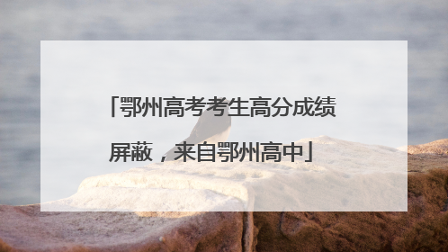 鄂州高考考生高分成绩屏蔽，来自鄂州高中