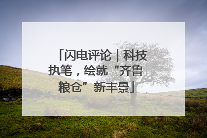 闪电评论｜科技执笔，绘就“齐鲁粮仓”新丰景