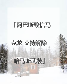 阿巴斯致信马克龙 支持解除哈马斯武装