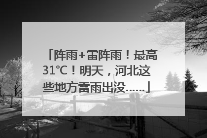 阵雨+雷阵雨！最高31℃！明天，河北这些地方雷雨出没……