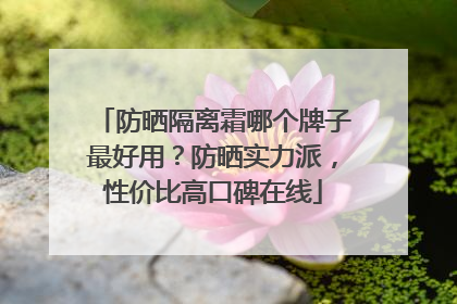 防晒隔离霜哪个牌子最好用？防晒实力派，性价比高口碑在线