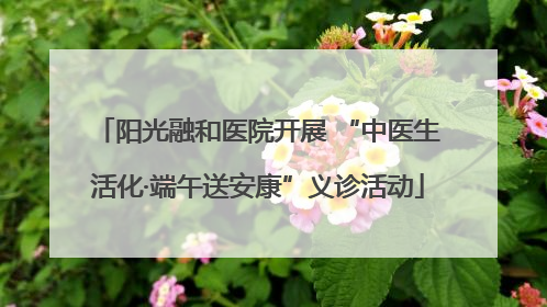 阳光融和医院开展 “中医生活化·端午送安康”义诊活动