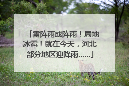 雷阵雨或阵雨！局地冰雹！就在今天，河北部分地区迎降雨……