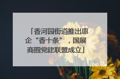 香河园街道推出惠企“香十条”，国展商圈党建联盟成立