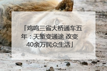 鸡鸣三省大桥通车五年：天堑变通途 改变40余万民众生活