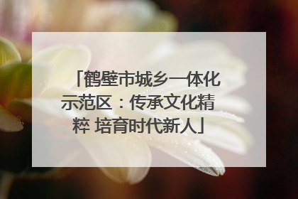 鹤壁市城乡一体化示范区：传承文化精粹 培育时代新人