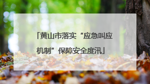 黄山市落实“应急叫应机制”保障安全度汛