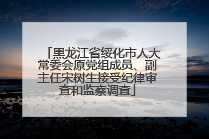 黑龙江省绥化市人大常委会原党组成员、副主任宋树生接受纪律审查和监察调查