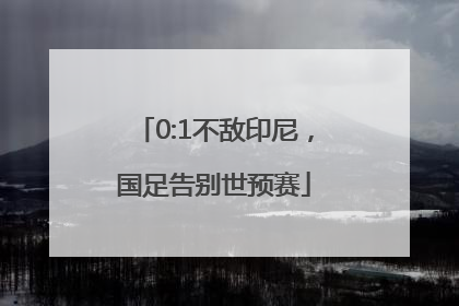 0:1不敌印尼，国足告别世预赛