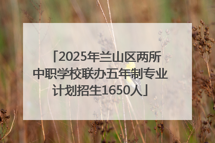 2025年兰山区两所中职学校联办五年制专业计划招生1650人