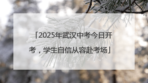 2025年武汉中考今日开考，学生自信从容赴考场