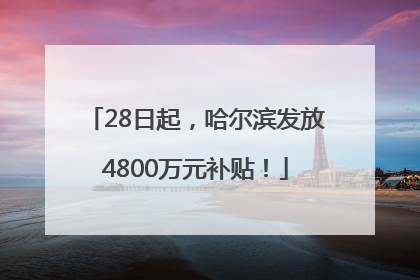 28日起，哈尔滨发放4800万元补贴！