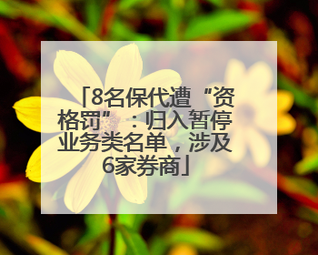 8名保代遭“资格罚”：归入暂停业务类名单，涉及6家券商